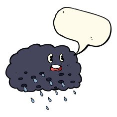 cartoon rain cloud with speech bubble N11