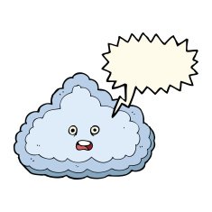 cartoon cloud with speech bubble N15