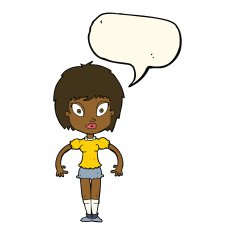 cartoon pretty girl with speech bubble N76