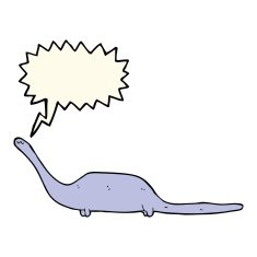 cartoon dinosaur with speech bubble N28