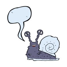 cartoon snail with speech bubble N29