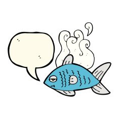 cartoon funny fish with speech bubble N12