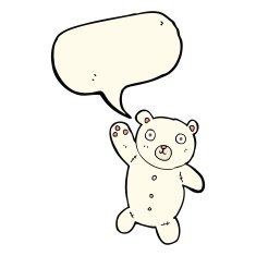 cartoon cute polar teddy bear with speech bubble N4