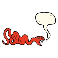 cartoon snake with speech bubble N46