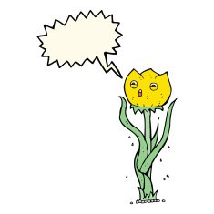 cartoon flower with speech bubble N29