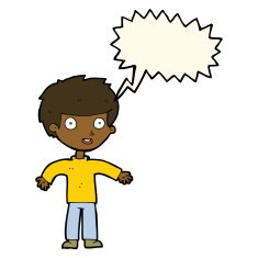 cartoon happy man with speech bubble N338