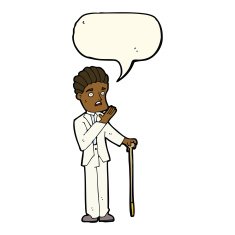 cartoon shocked gentleman with speech bubble N7
