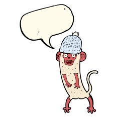 cartoon crazy monkey with speech bubble N7