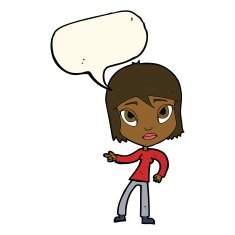 cartoon pointing woman with speech bubble N22