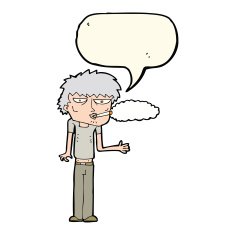 cartoon smoker with speech bubble N8