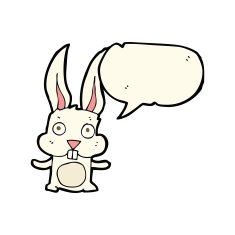 cartoon rabbit with speech bubble N66