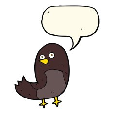 cartoon bird with speech bubble N211