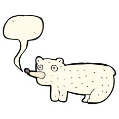 funny cartoon polar bear with speech bubble N18