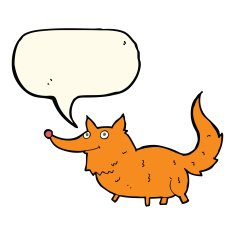 cartoon little dog with speech bubble N15