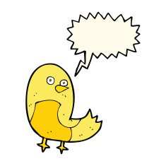 cartoon bird with speech bubble N212