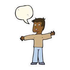 cartoon surprised man with speech bubble N89