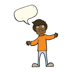 cartoon surprised man with speech bubble N90