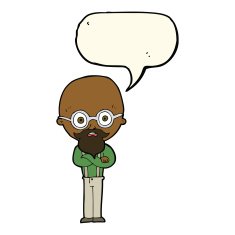 cartoon annoyed old man with speech bubble N48
