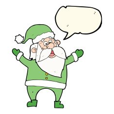 cartoon santa claus with speech bubble N140