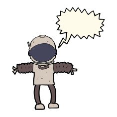 cartoon astronaut with speech bubble N83