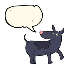 funny cartoon dog with speech bubble N12