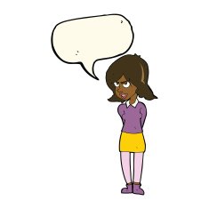 cartoon annoyed woman with speech bubble N138