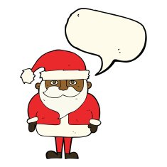 cartoon santa claus with speech bubble N141