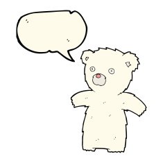 cartoon polar bear with speech bubble N52
