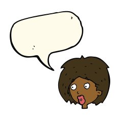 cartoon woman looking with speech bubble N8