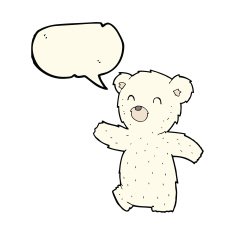 cartoon polar bear with speech bubble N53
