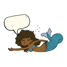 cartoon mermaid with speech bubble N51