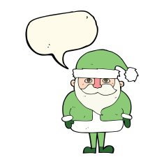 cartoon santa claus with speech bubble N142