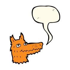 cartoon fox head with speech bubble N11