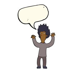 cartoon vampire with speech bubble N100