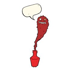 cartoon spooky ghost in bottle with speech bubble N8