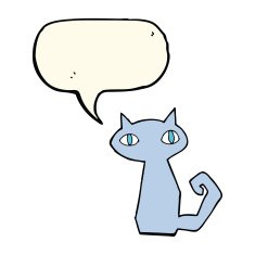 cartoon cat with speech bubble N24