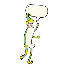 cartoon skinny santa with speech bubble N8