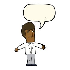 cartoon annoyed boss with speech bubble N8
