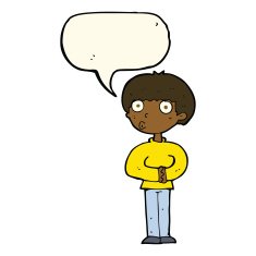 cartoon curious man with speech bubble N52