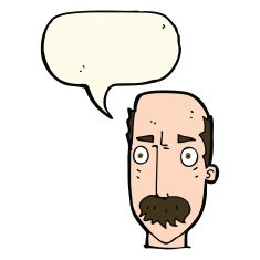 cartoon annoyed old man with speech bubble N50