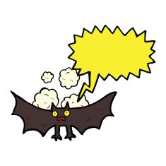 cartoon bat with speech bubble N15