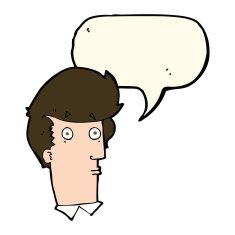 cartoon surprised expression with speech bubble N7