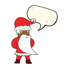 cartoon santa claus with speech bubble N143