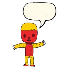 cartoon robot with speech bubble N132