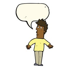 cartoon surprised man with speech bubble N105