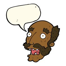 cartoon shocked old man with speech bubble N18