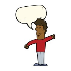 cartoon stressed man with speech bubble N51