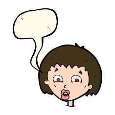 cartoon shocked expression with speech bubble N13