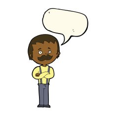 cartoon man with mustache speech bubble N68