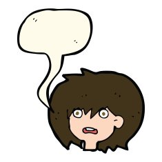 cartoon shocked expression with speech bubble N15